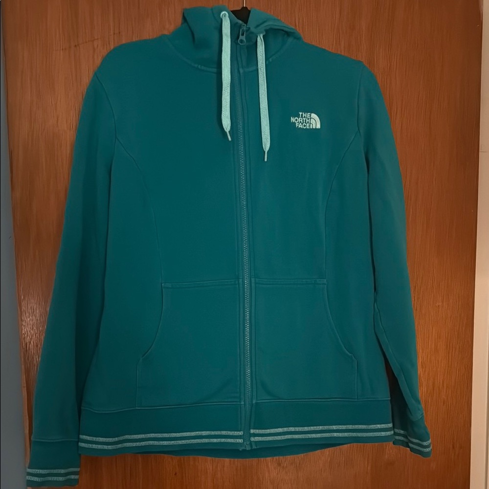 The North Face Green Utility Jacket with Full-Length Zipper and Hood